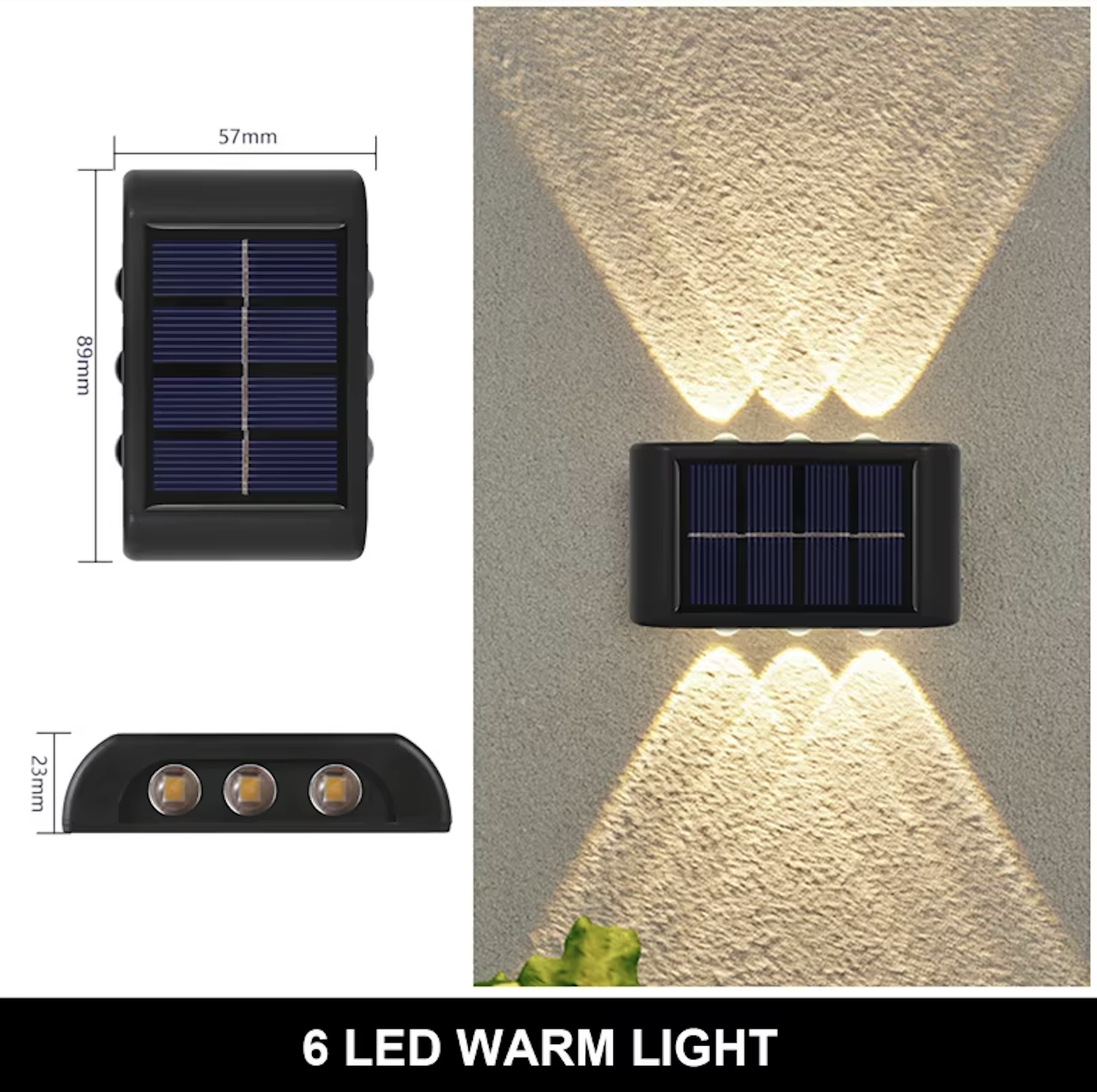 Lampara solar exteriores 3 bombillos